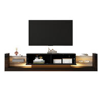 TV-SCHRANK in Schwarz Hochglanz mit Glasfront und LED 181/38/38 cm - Schwarz, Holzwerkstoff (181/38/38cm) - Redom
