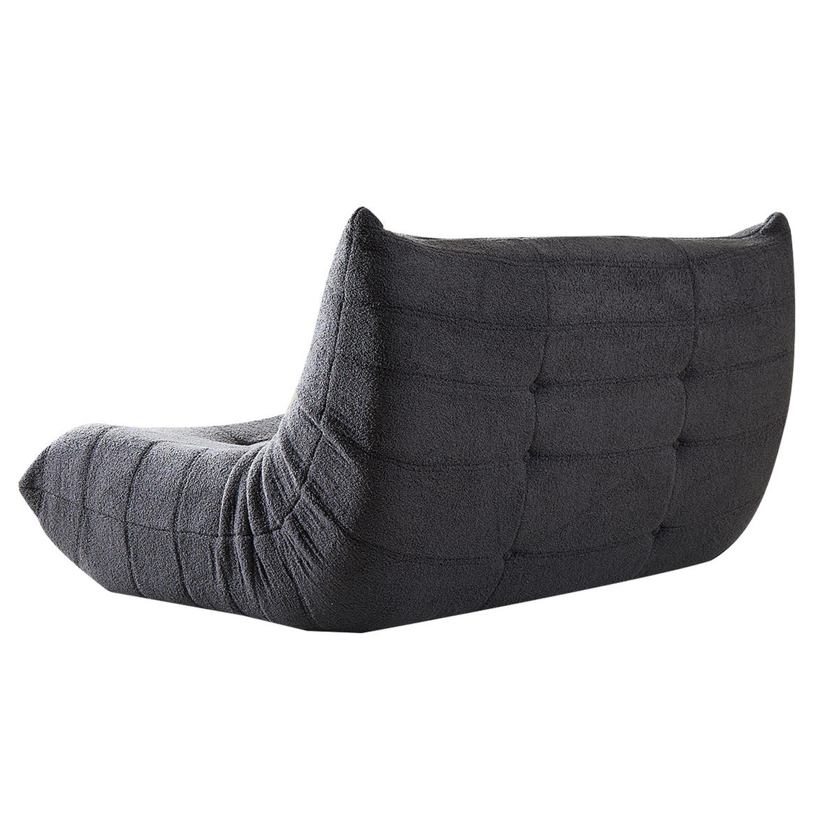 LOUNGESOFA 149/114/82 cm in Grau aus Teddyfleece 2 Sitzer im skandinavischen Stil - Grau, Textil (120/82/149cm) - BEAOK