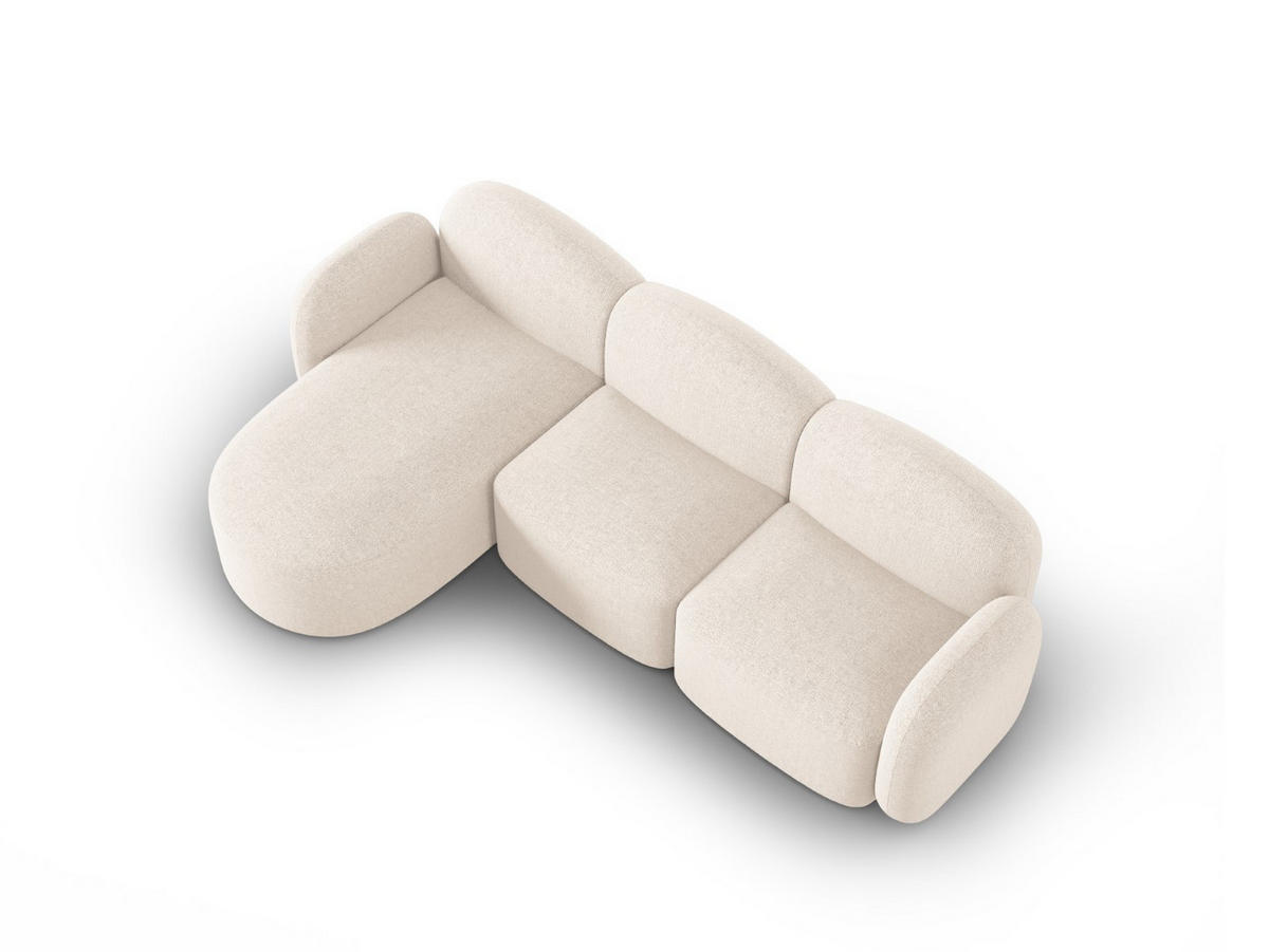 ECKSOFA links Blair aus Chenille-Stoff beige clair melange 4 Sitzplätze - Beige, Textil (155/272cm) - Micadoni