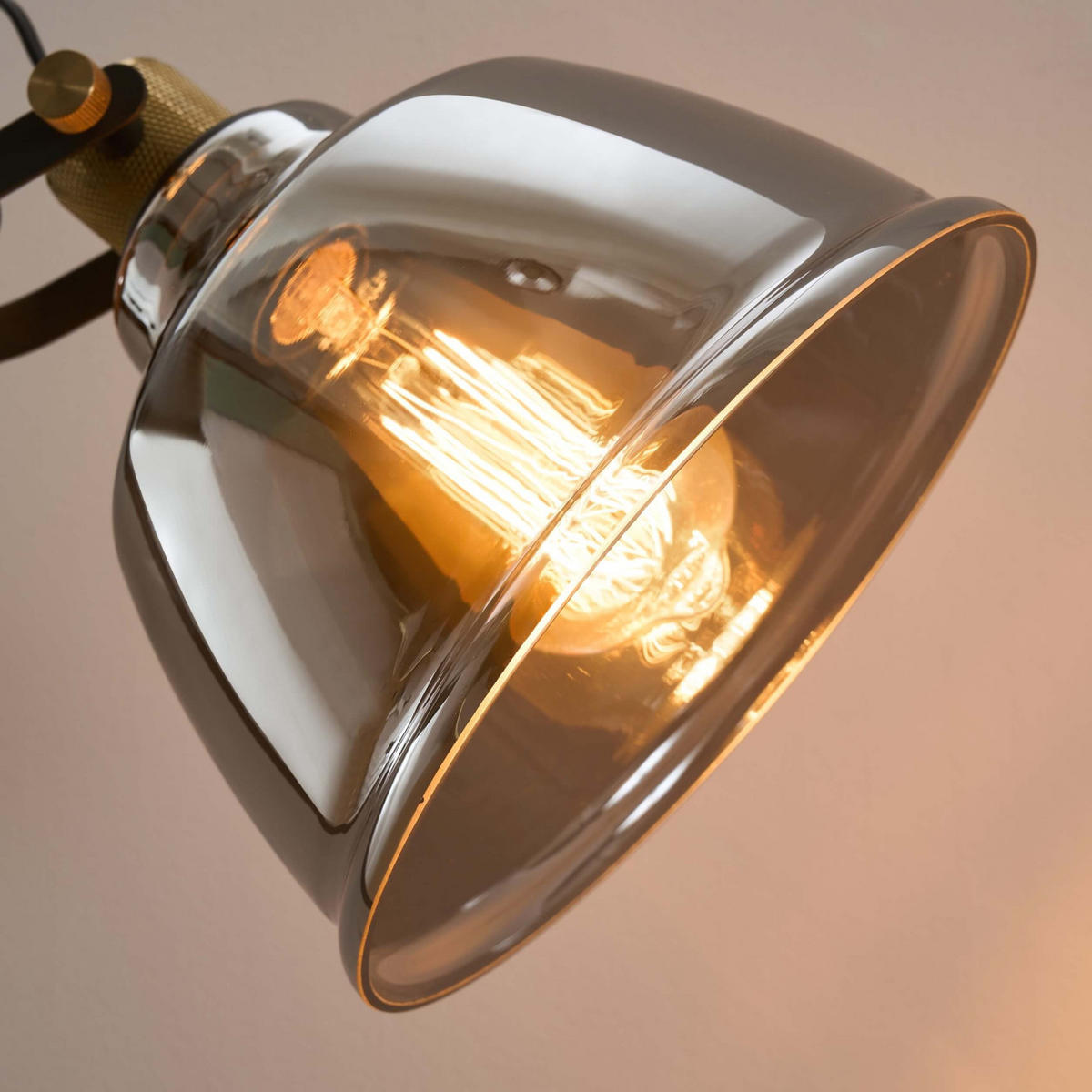 STEHLEUCHTE Linz, Schwarz und rauchgrau, 160cm - Schwarz, Glas (32/25/160cm) - KOSILUM