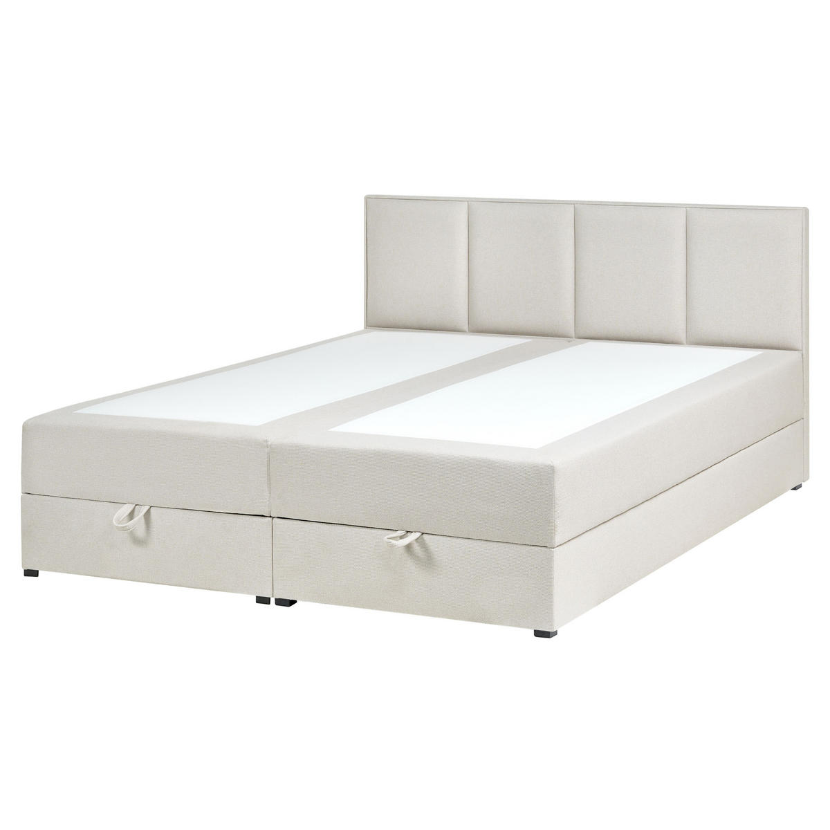 BOXSPRINGBETT mit Stauraum 160/200 cm Stoff Cremeweiß Baronet - Creme, Textil (160/200cm) - Beliani