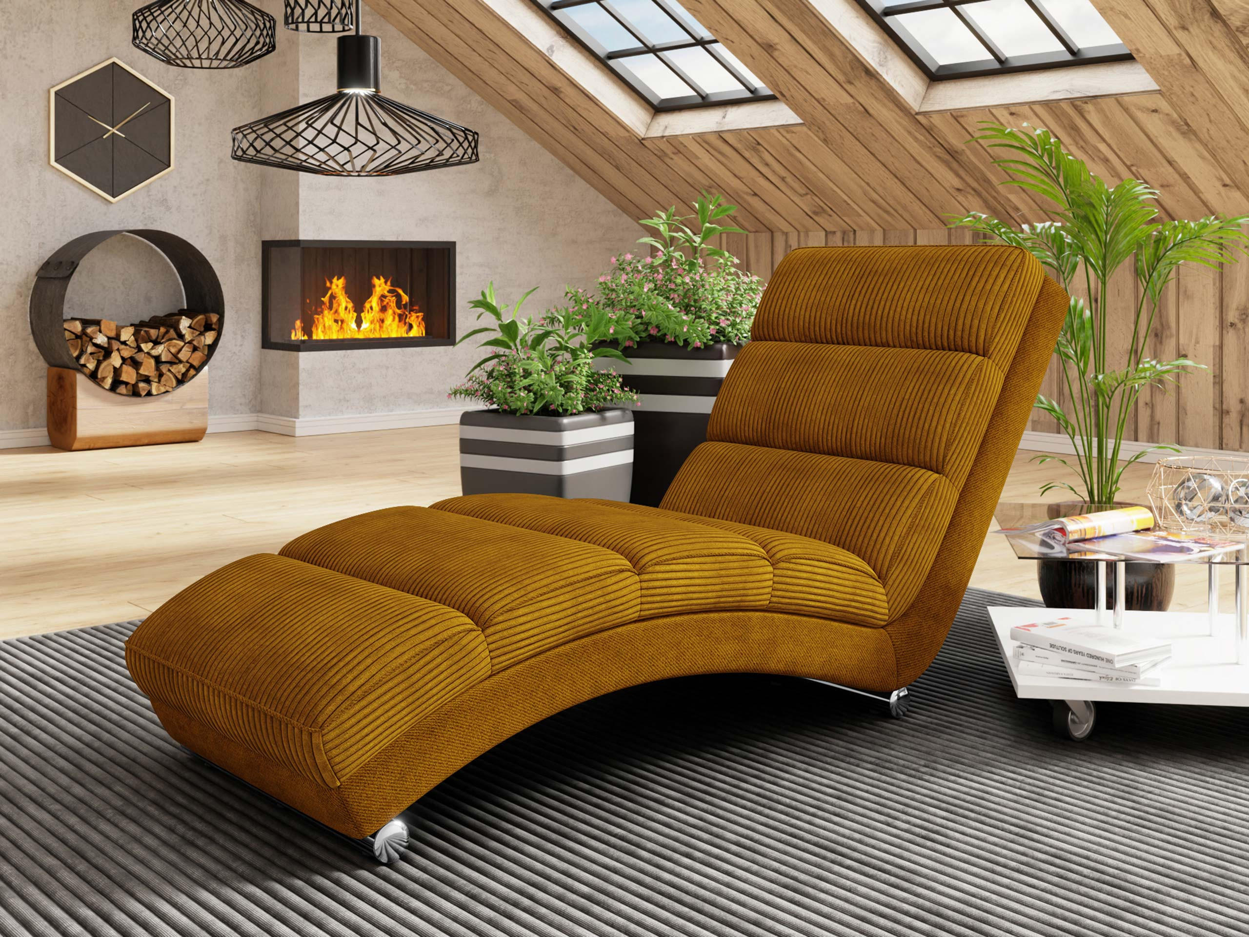 SESSEL Holiday Cord - Chromfarben/Gelb, Holz (62/84/180cm) - MIRJAN24