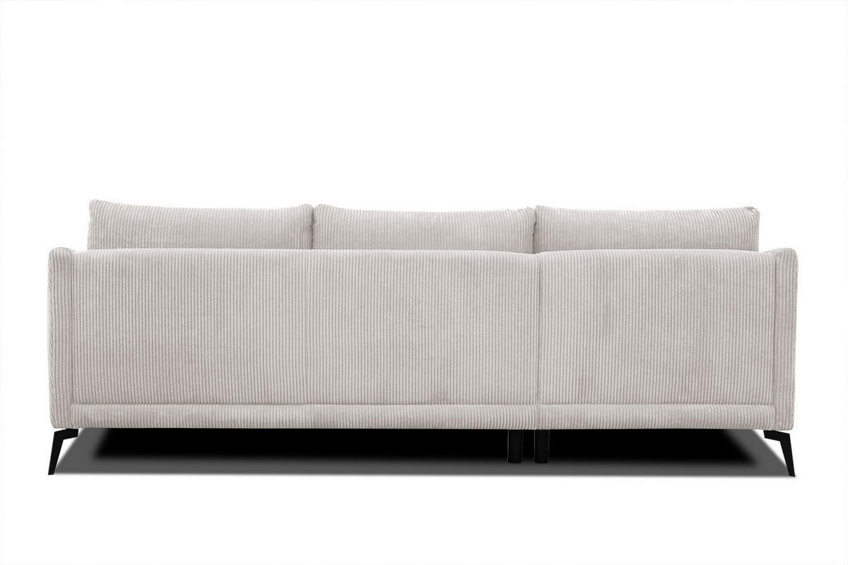 ECKSOFA VILT 4-Sitzer, weiß - Schwarz/Weiß, Holzwerkstoff/Textil (156/255cm) - Courtois Laville