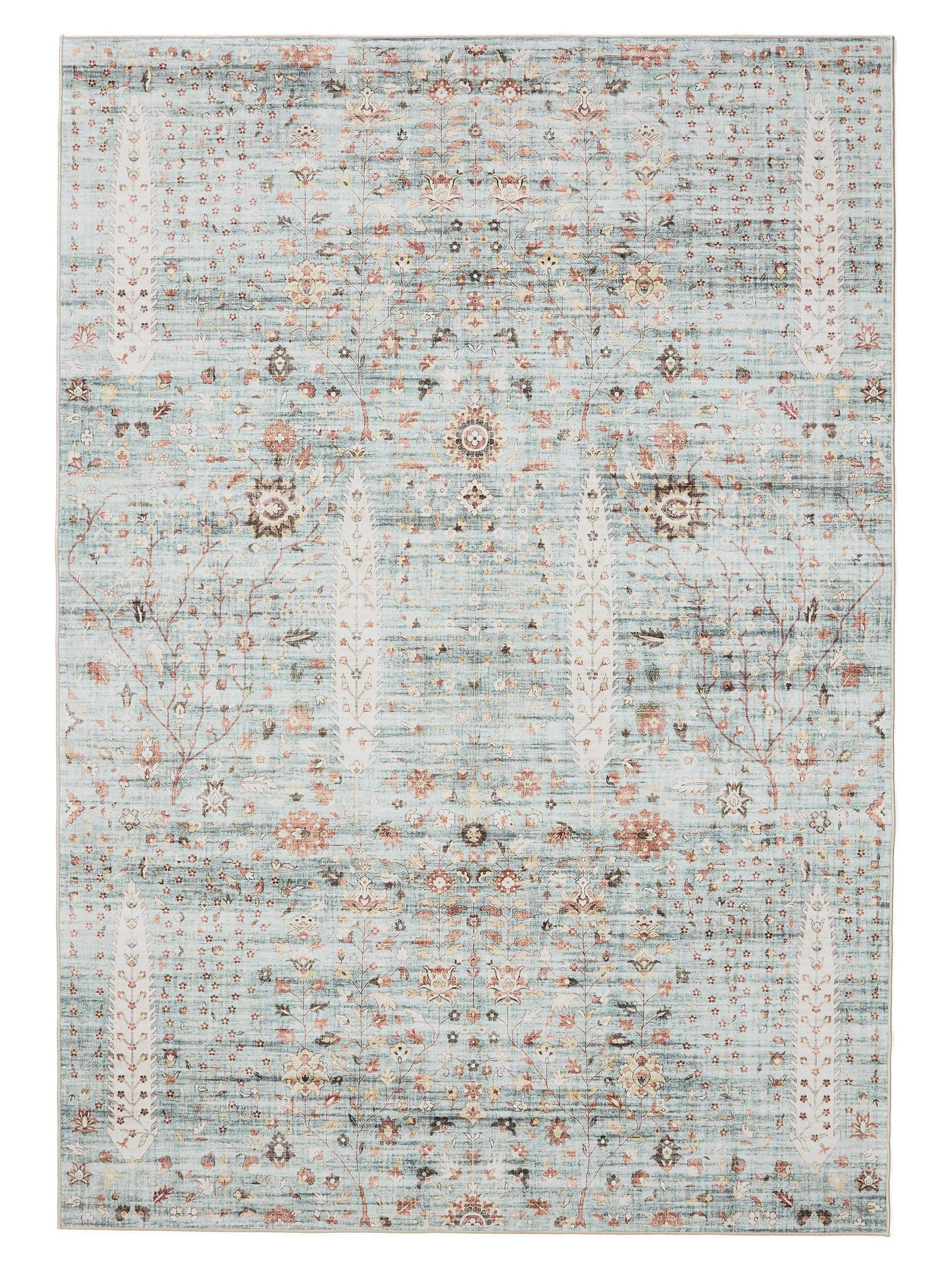 VINTAGE-TEPPICH George waschbar 140x200 cm - Türkis, Kunststoff (140/200cm) - benuta