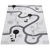 KINDERTEPPICH waschmaschinenwaschbar Reise Kinderzimmer schmutzabweisend Weiß Rechteckig 80x150 - Weiß, Textil (80/150cm) - KADIMA DESIGN