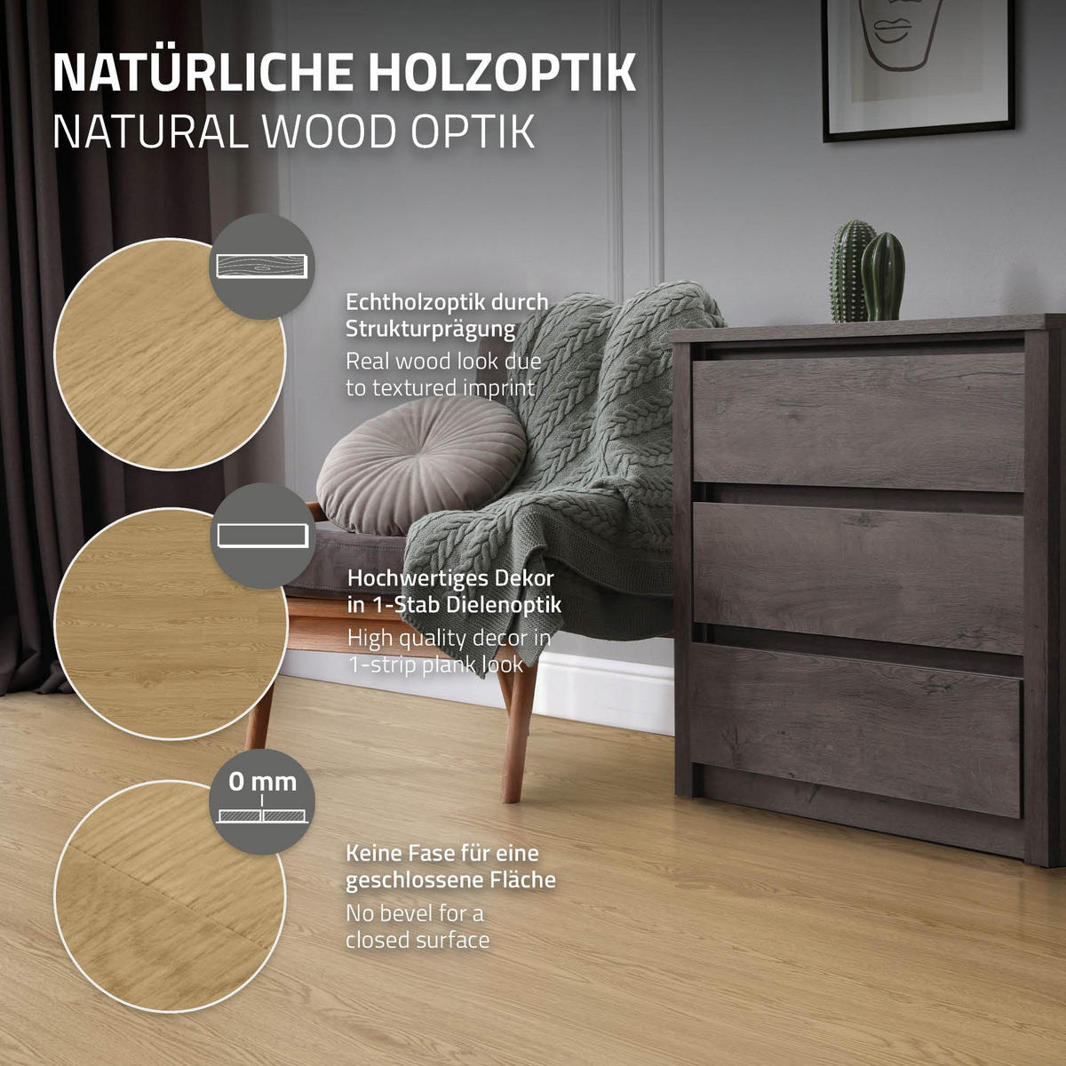 VINYLBODEN selbstklebend 2,23m²/16 Dielen Natur Eiche - Naturfarben, Kunststoff (91.5/15.3/0.2cm) - ML-DESIGN