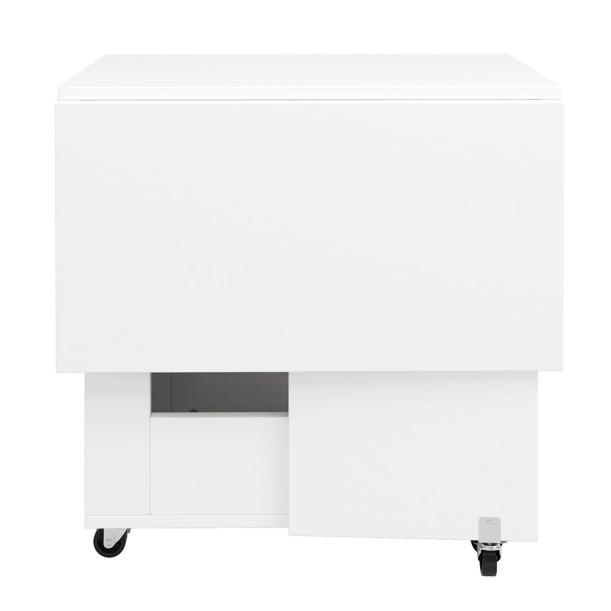 KÜCHENSCHRANK-SET in Weiß Esstisch-Set mit klappbarem Esstisch und Bartisch für Küche, B120/T45/H180cm + B120/T75/H75cm - Transparent/Weiß, Holzwerkstoff/Metall (120/180/45cm) - STILVORA
