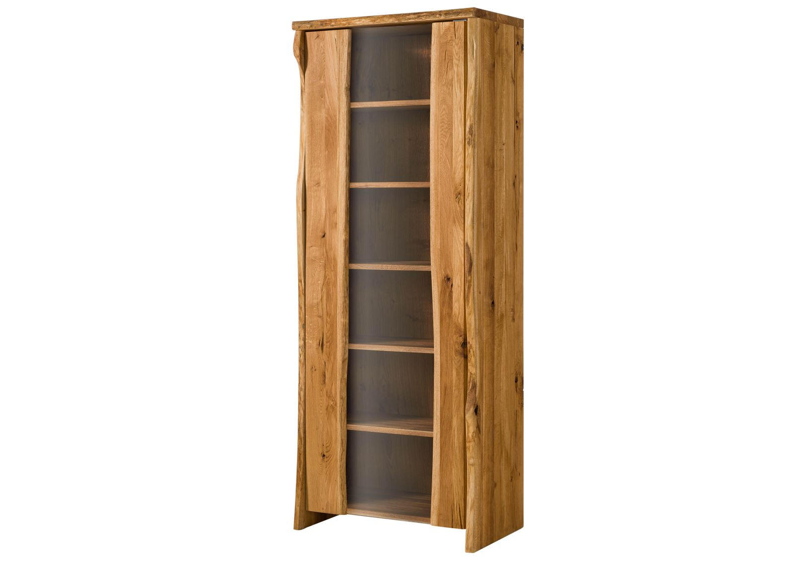 VITRINE Wildeiche 81x45x204 natur geölt PURE OAK #107 - Braun, Holz (81/204/45cm) - Massivmoebel24
