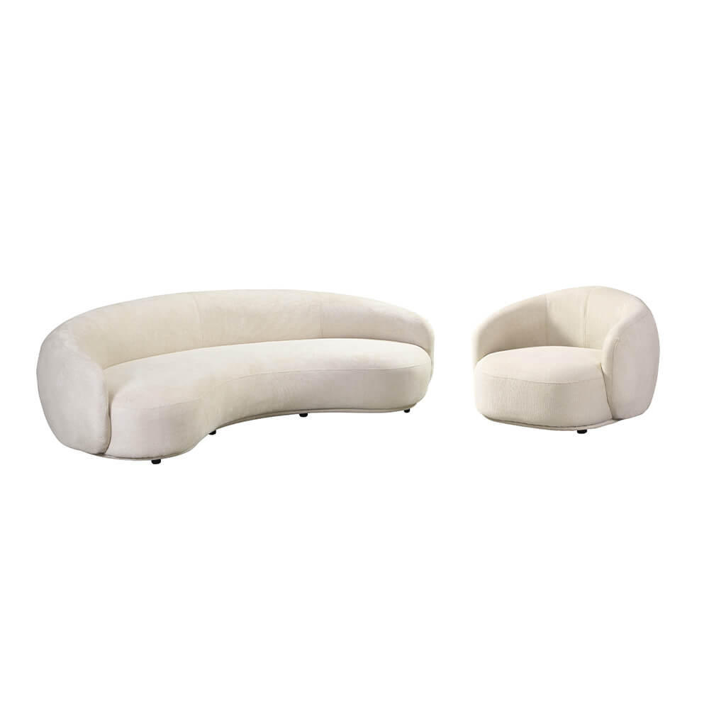 LOUNGE SET CASARA - Webstoff Beige - Beige, Kunststoff (258/72/128cm) - Home Deluxe