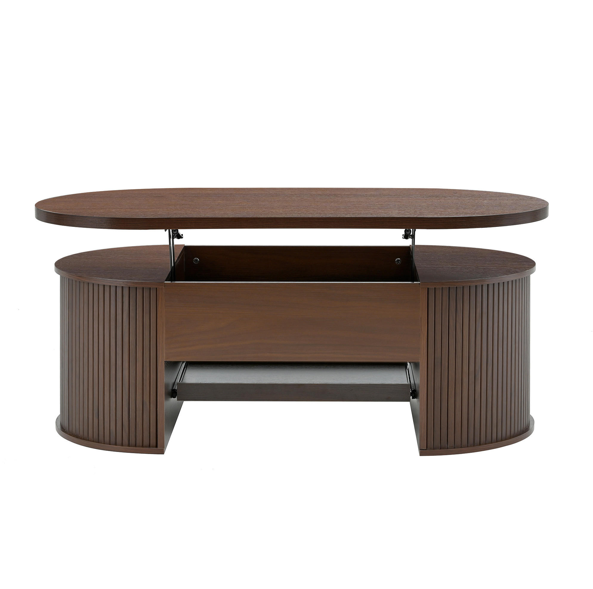 KONFERENČNÝ stolík 110/55,5/40 cm, MDF, orech, výškovo nastaviteľný - prírodná farba, kompozitné drevo (110/55.5/40cm) - BEAOK