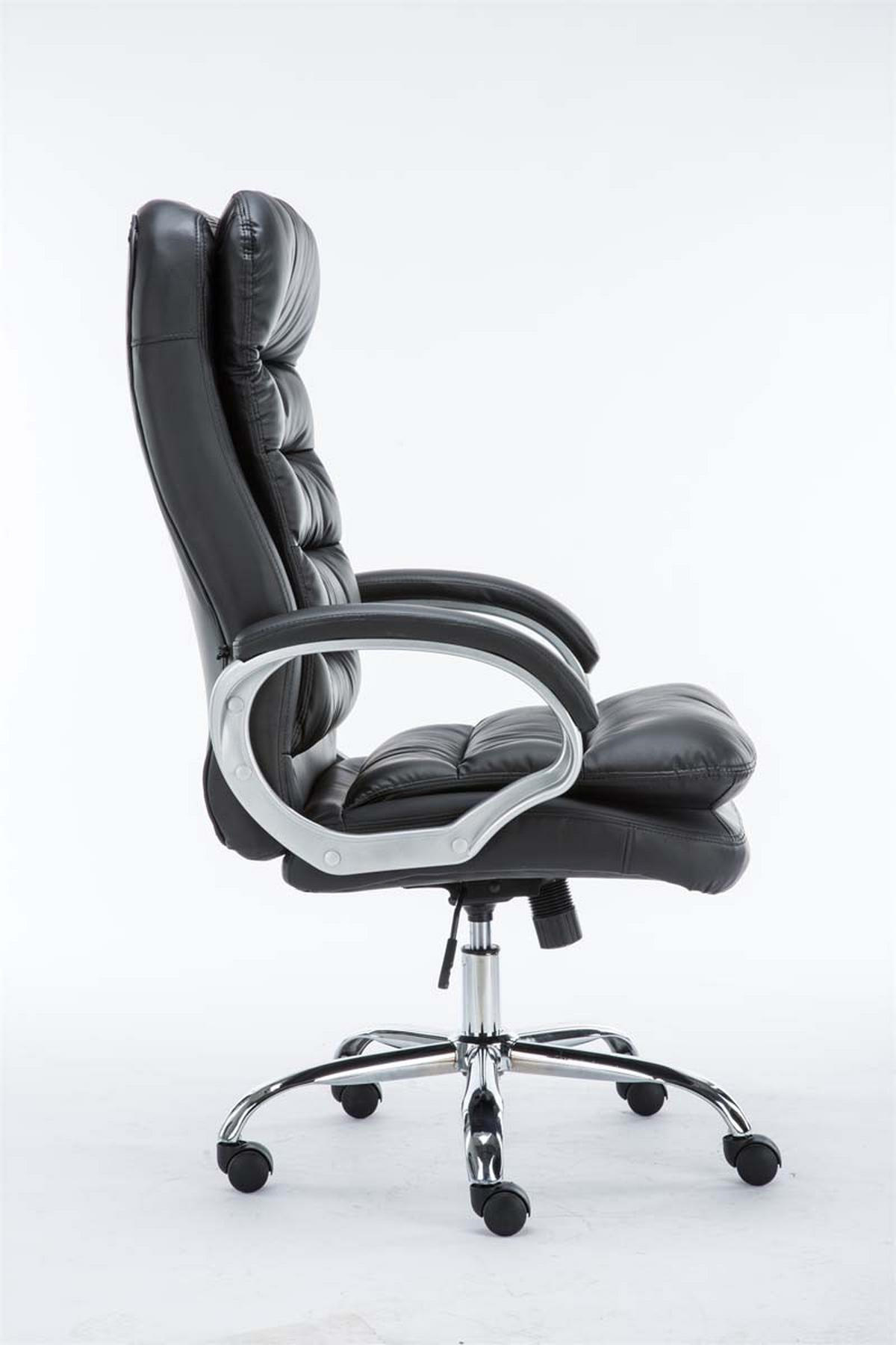 BÜROSTUHL SOUK - 116x68x77, Schwarz | Kunstleder - Schwarz, Leder/Metall (68/116/77cm) - DELUKE