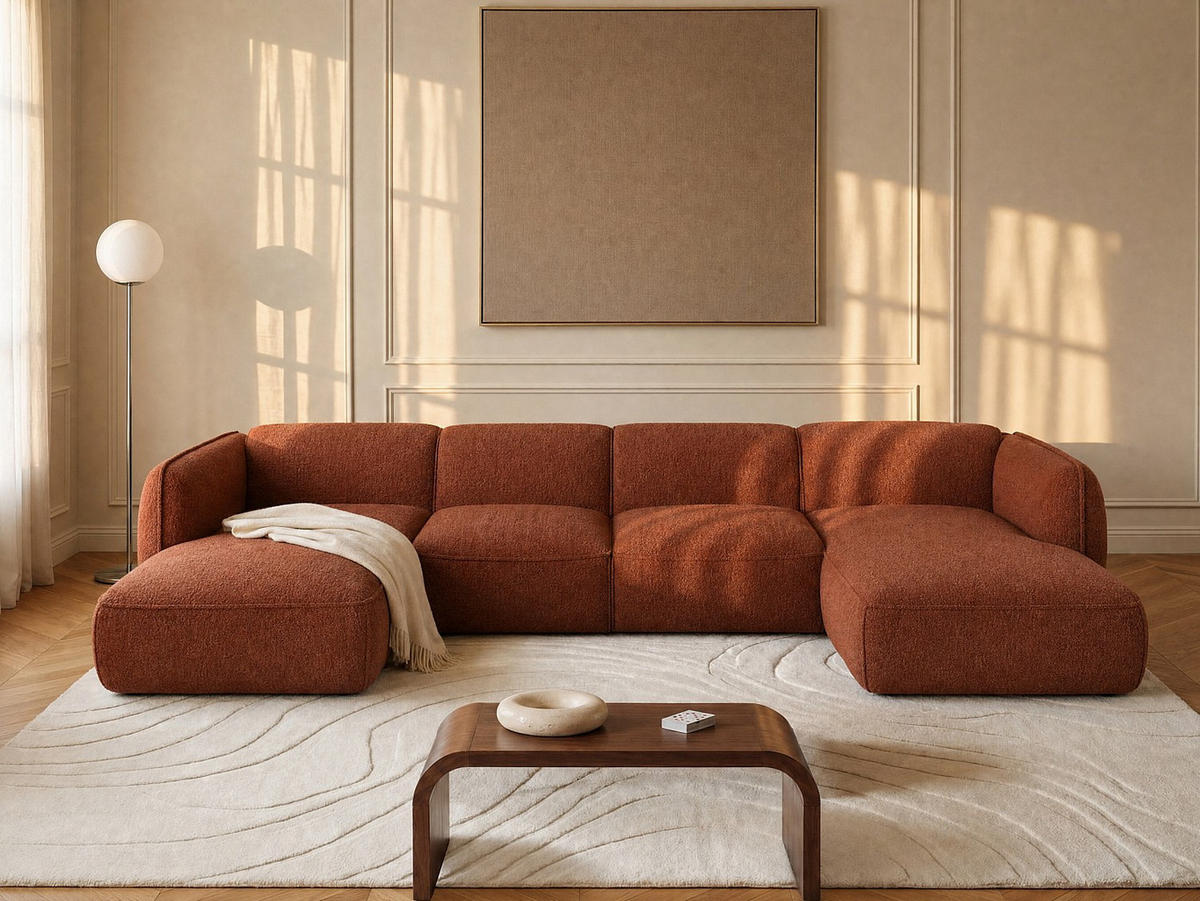 RECAMIERE ohne Schlaffunktion - 1 Person - stoff - terracotta Camilio - Terracotta, Textil (107/74/165cm) - Vente-Unique