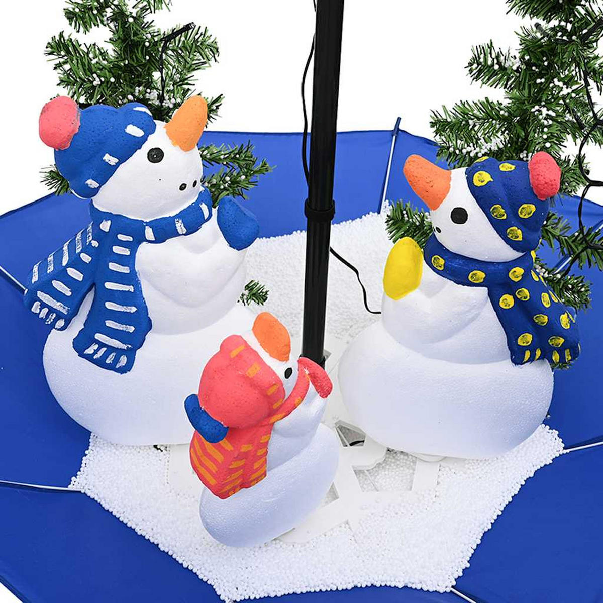 WEIHNACHTSBAUM Mit Schnee Und Schirm-Fuss Blau 75 Cm Pvc - Blau, Kunststoff (75cm) - vidaXL
