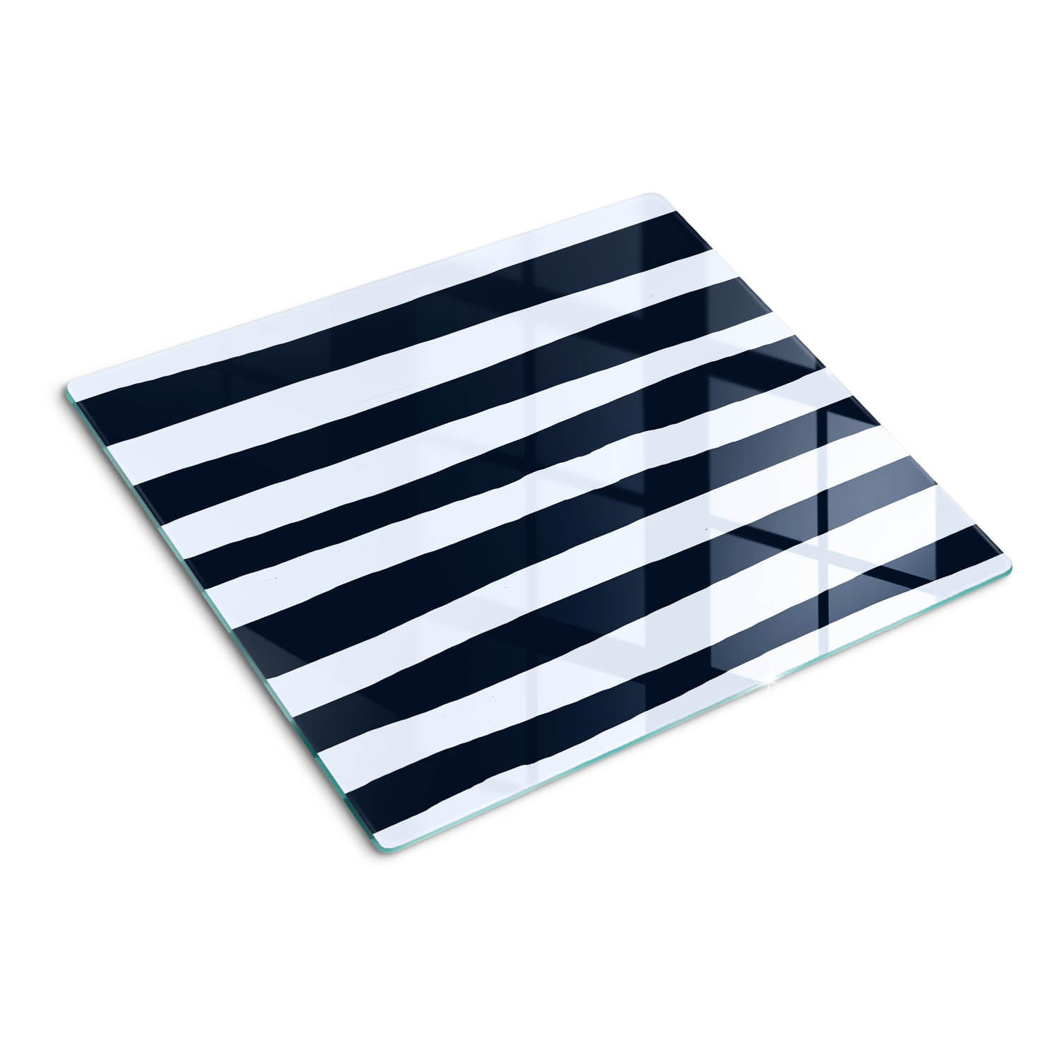 GLASPLATTE 60x52 cm Streifen - Schwarz, Glas (60/0.4/52cm) - TULUP
