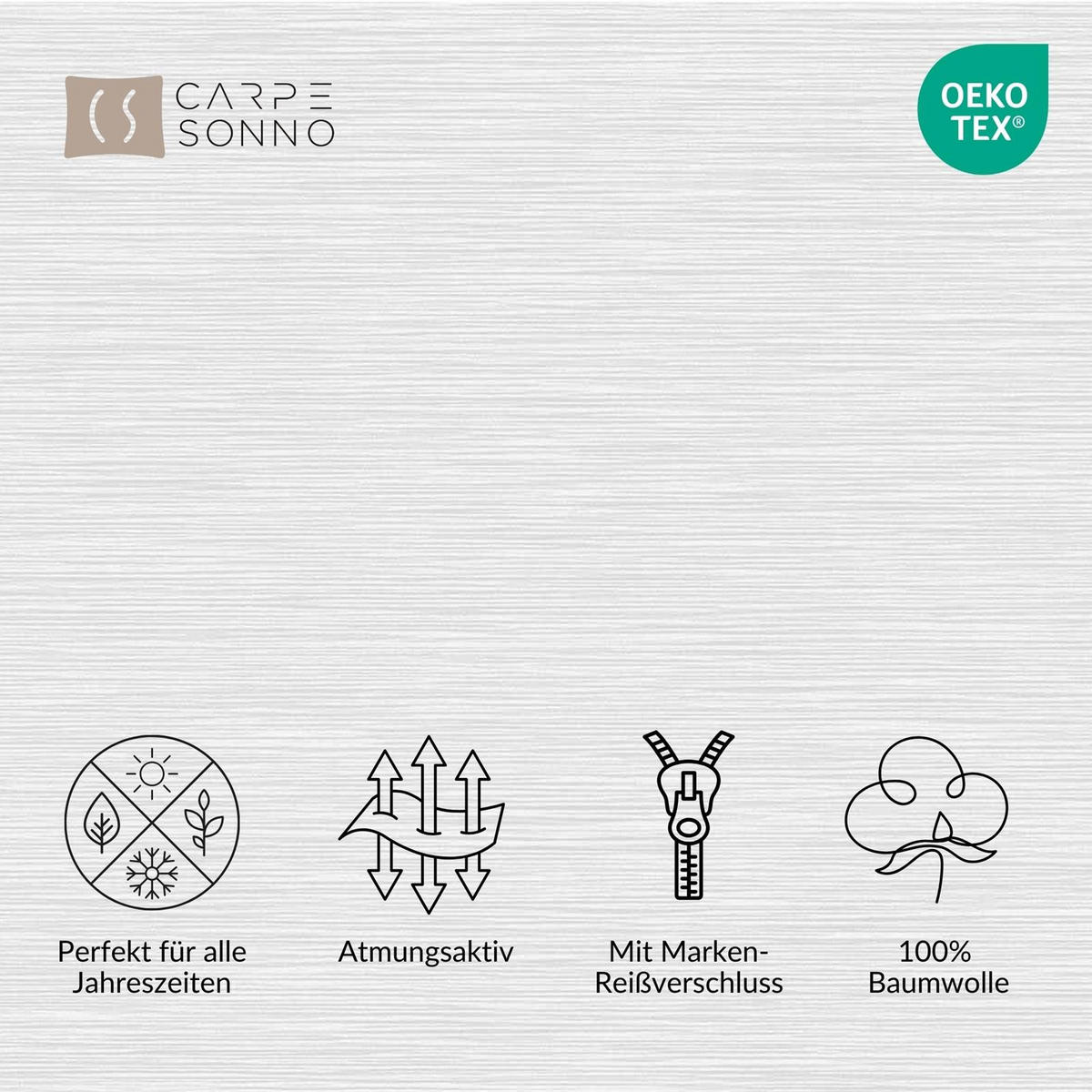 BETTWÄSCHE 155x200 Renforce Bettbezug Baumwolle Melange Silber - Silberfarben, Textil (155/200cm) - Carpe Sonno