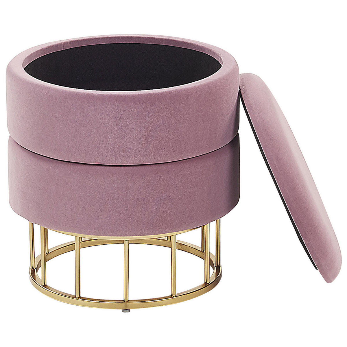 HOCKER Elgin 37/37/42 cm - Pink, Textil (37/42/37cm) - Beliani