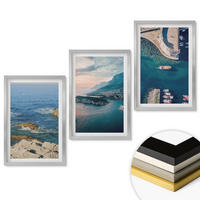 WANDBILDER 3er Set - 40x60 cm Silberner Rahmen - Meerblick, Klippen, Häfen - Silberfarben, Kunststoff (40/60cm) - ArtPrintCave