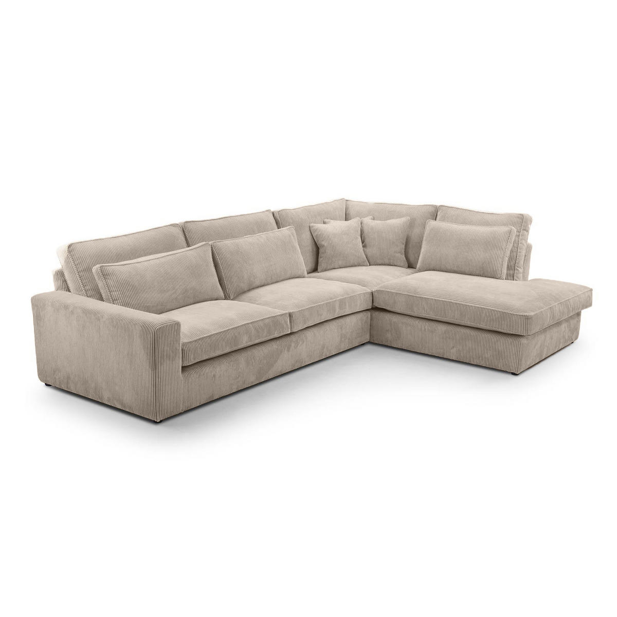 ECKSOFA Parma ohne Schlaffunktion cappuccino rechts - Schwarz/Cappuccino, Textil (314/224cm) - Beautysofa