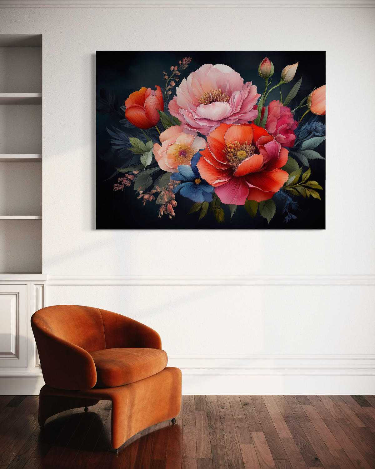 WANDBILD farbige blumen pflanzen - Multicolor, Textil (60/40cm) - Feeby