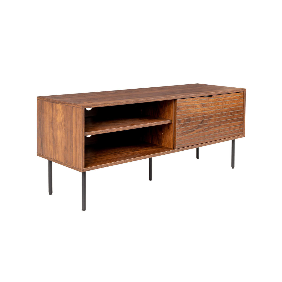 SIDEBOARD Streifen Niedrig - Braun, Holzwerkstoff (120/50/40cm) - Housecraft Living