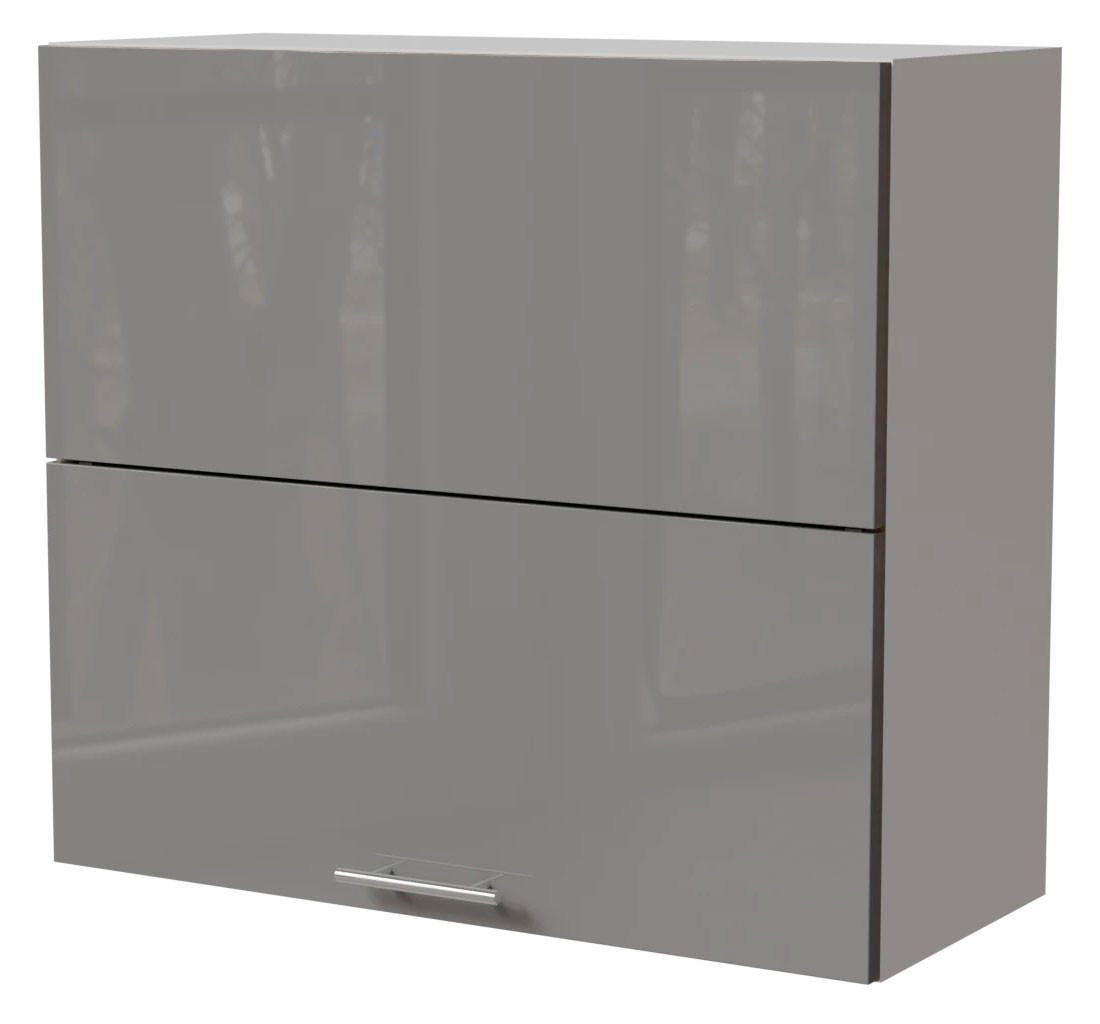 KÜCHENHÄNGESCHRANK Essen W8B/80-AV Grau Hochglanz / Weiß Matt 80 / 32,5 / 72cm - Weiß/Grau, Holz/Holzwerkstoff (80/72/32.5cm) - Feldmann-Wohnen