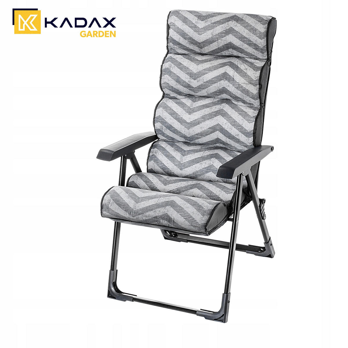 GARTENSESSEL 118 x 55 cm Zigzag - Weiß/Grau, Metall (55/118cm) - KADAX