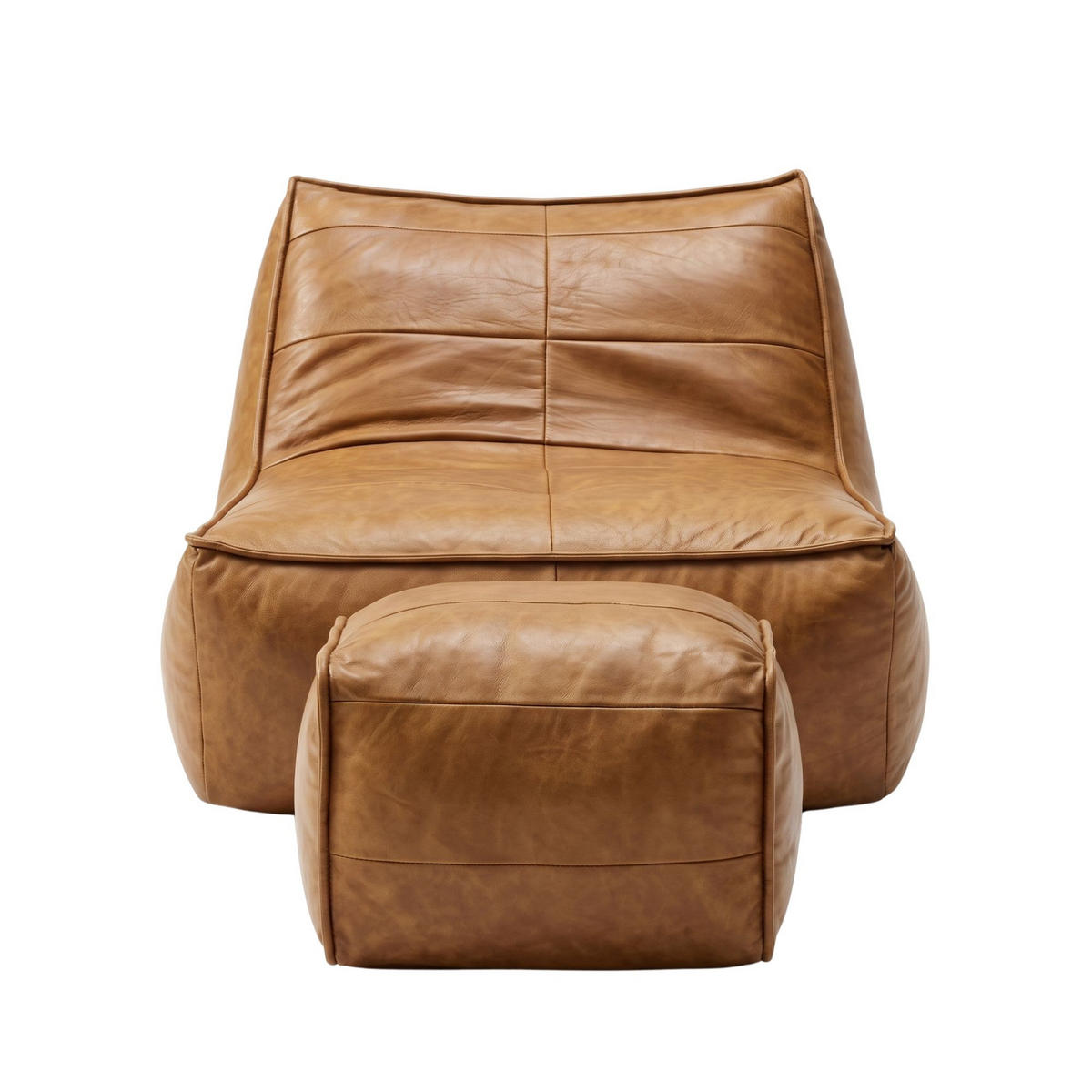SEDACÍ VAK Hnědý s podnožkou z technické tkaniny - hnědá, textil (80/75/93cm) - Urban Meuble