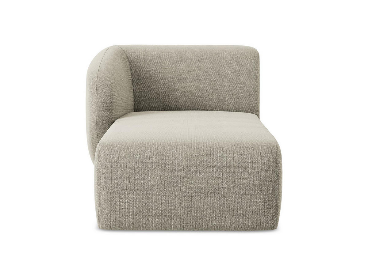 SOFAELEMENT Links Bouclé Stoff Grau - Taupe/Schwarz, Holzwerkstoff/Kunststoff (91/75/166cm) - Makamii