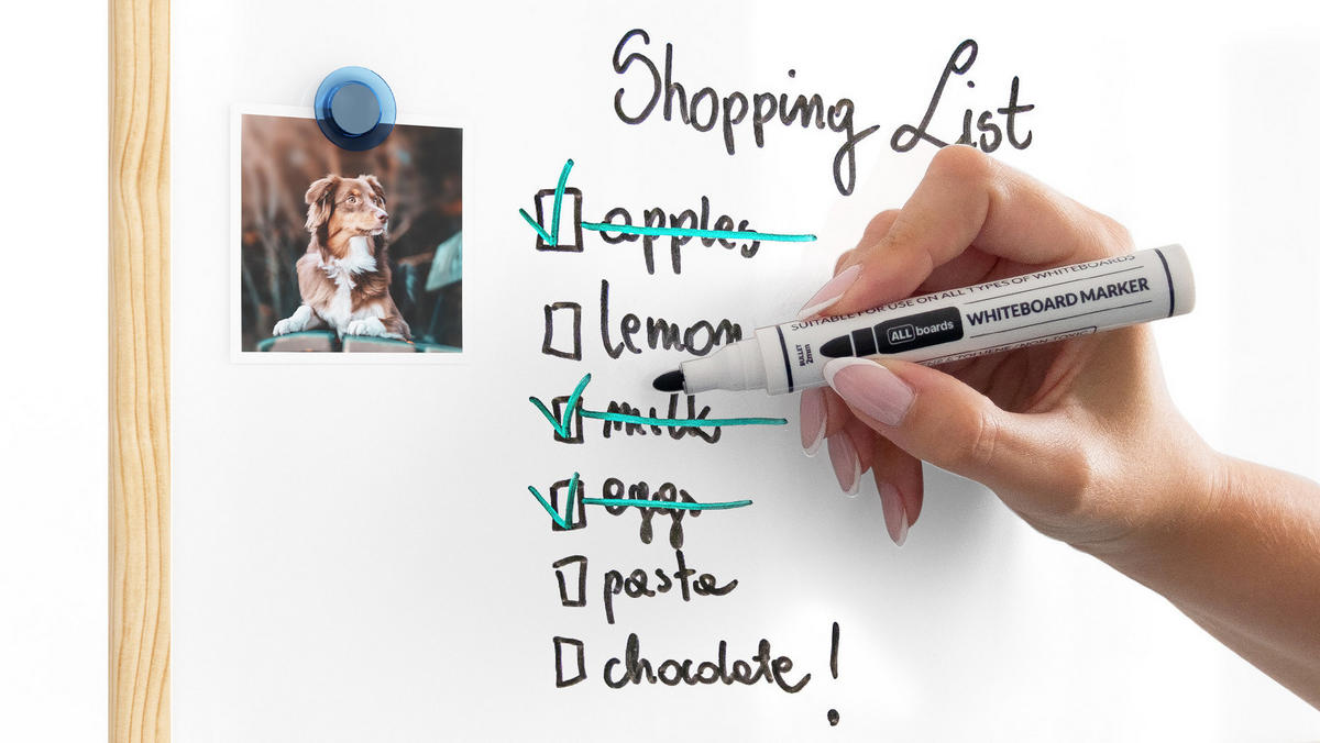 MAGNETISCHES Whiteboard mit Naturholzrahmen 200x100cm - Weiß, Metall (200/100/1.8cm) - ALLboards