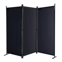 PARAVENT 3-tlg. 170x165 cm Schwarz - Schwarz, Metall (165/170cm) - QUICK STAR