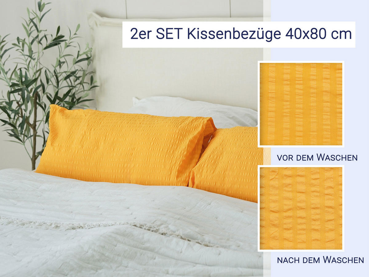 KISSENBEZUG, 2er-Set, 40x80 cm, 100% Baumwolle, Orange - Orange, Textil (40/80cm) - Zollner