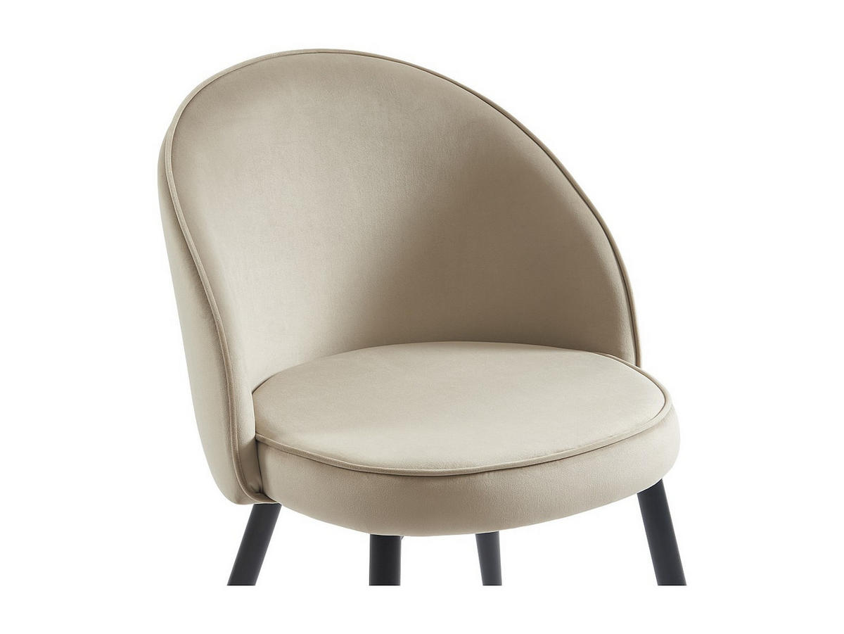 STUHL 2er-Set - Samt & Metall - Beige - MAYLINA - Beige, Textil (61/80.5/55cm) - Vente-Unique