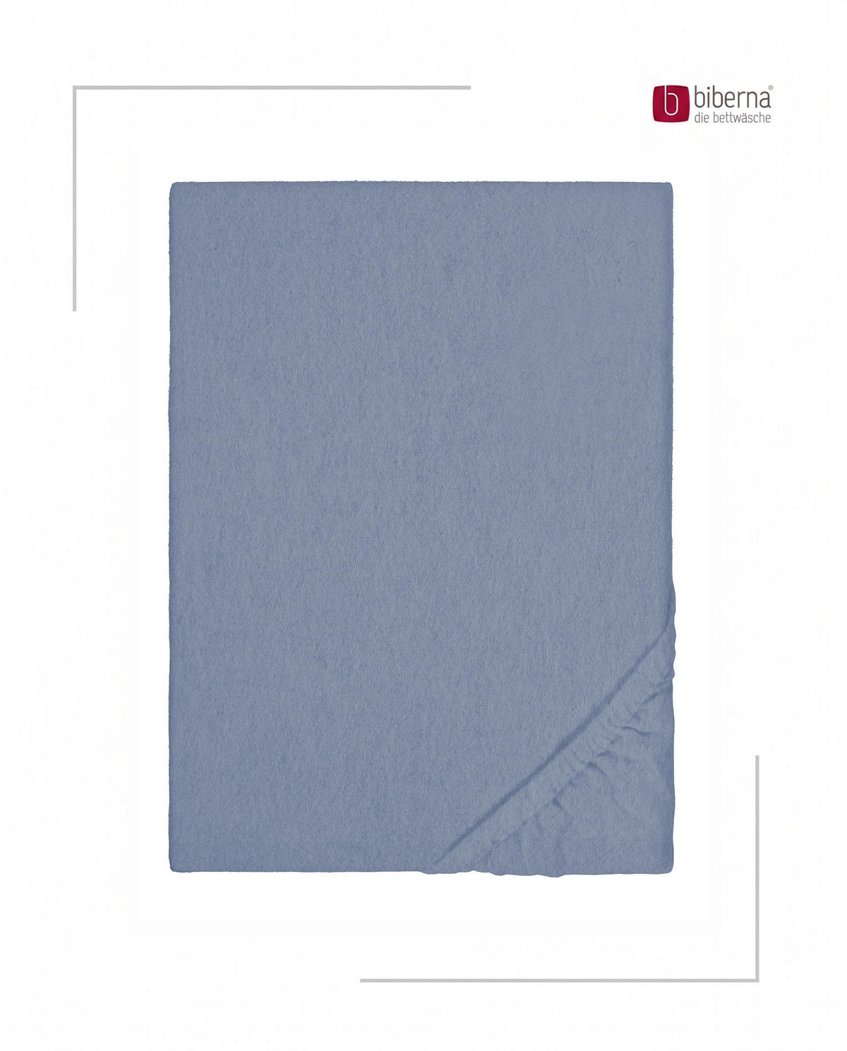SPANNBETTTUCH Premium Biber Melange UNI blau, 180x200 cm - 200x200 cm - Blau, Textil (200/200cm) - biberna