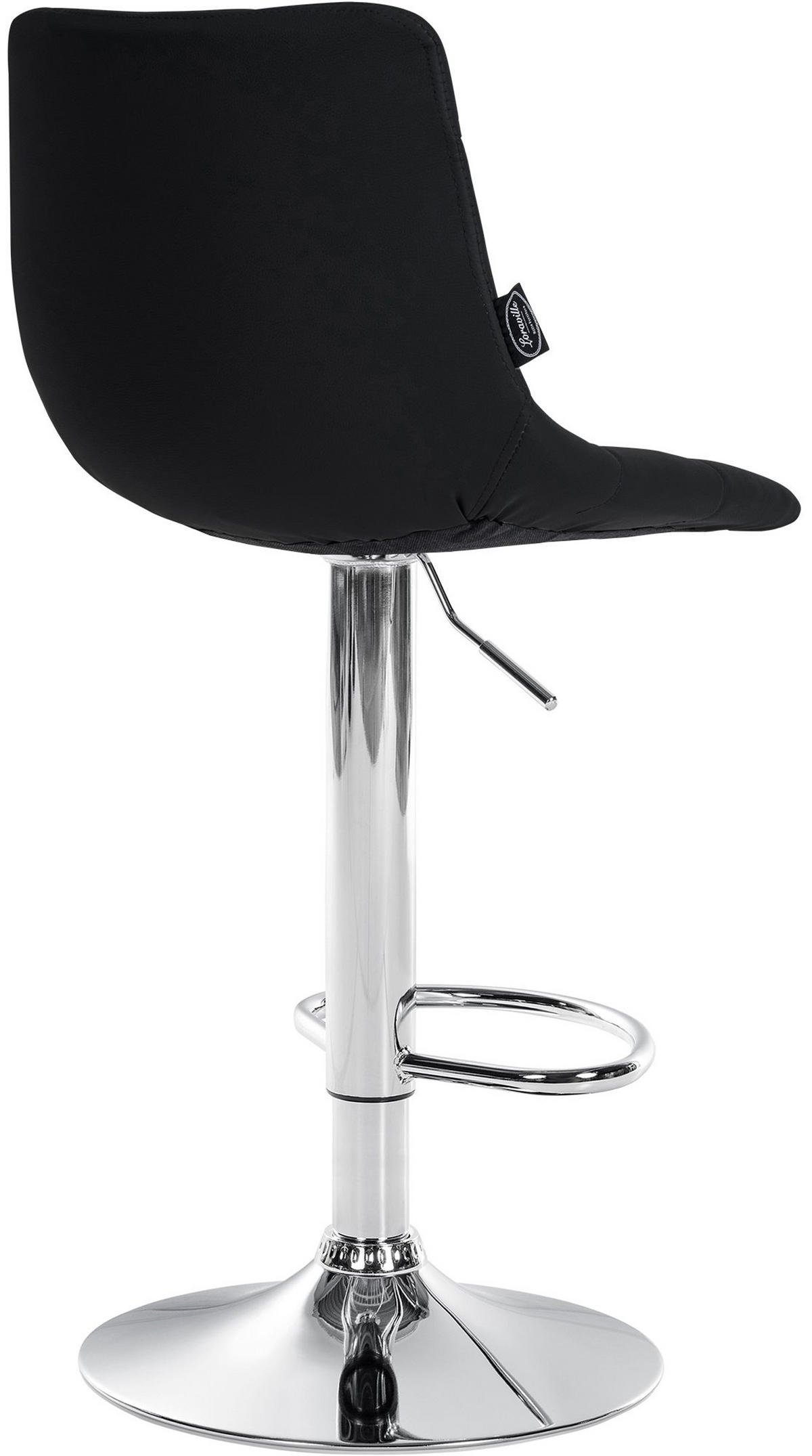 BARHOCKER 2er Set James Kunstleder chrom schwarz - Chromfarben/Schwarz, Kunststoff/Metall (43/108.5/46.5cm) - TPFLiving