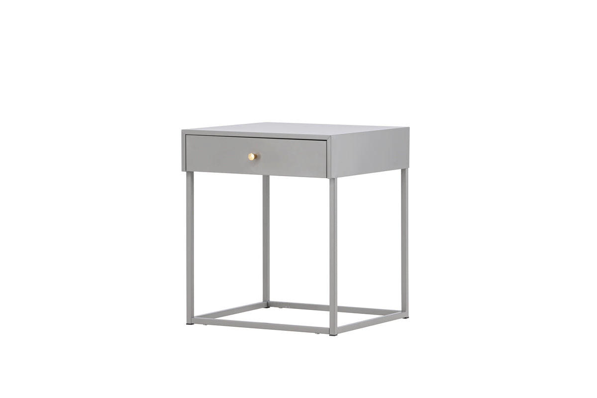 NACHTTISCH Baku M - Edelstahlfarben/Messingfarben, Metall (41/43/41cm) - kommodly