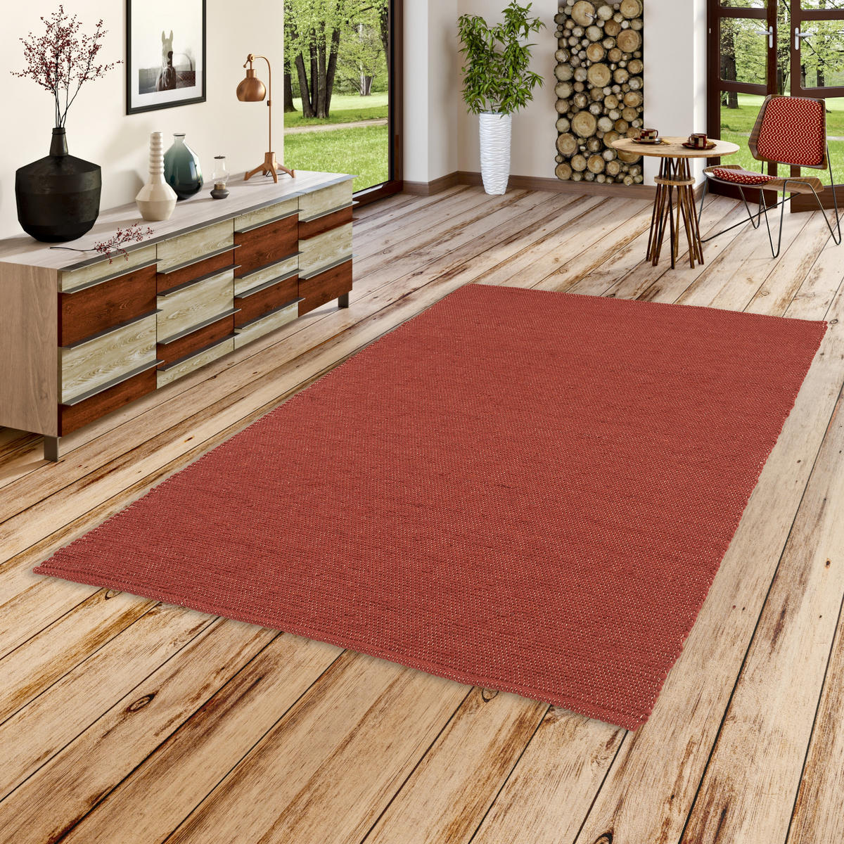 NATUR TEPPICH WOLLE YUKON - Rot, Textil (120/180cm) - Pergamon