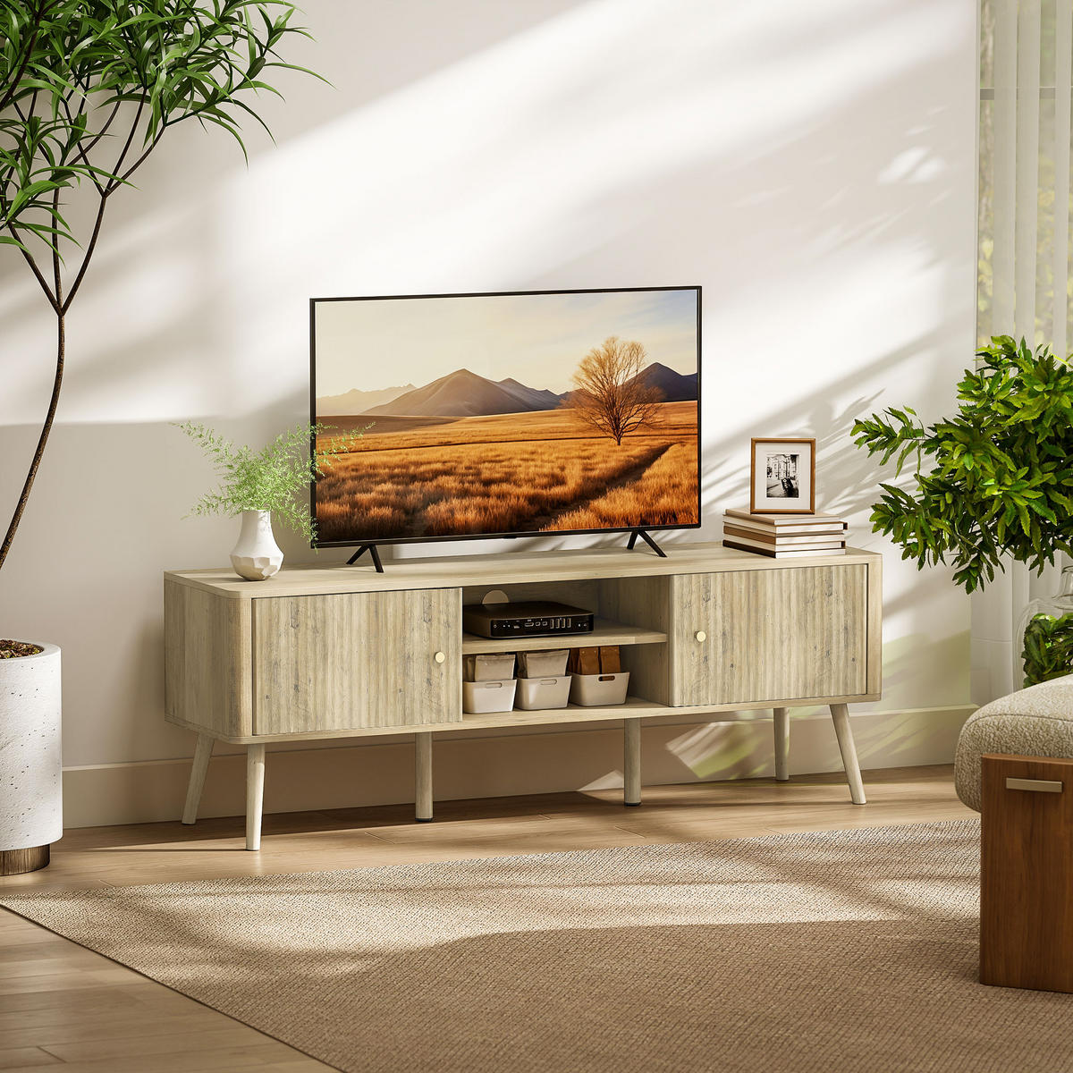 TV-MÖBEL Eichefarben 1 Stück - Eichefarben, Holzwerkstoff (140/49/35cm) - GiPP