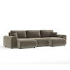 PANORAMASOFA Zanzibar Taupe Samtstoff - Taupe/Schwarz, Holz/Holzwerkstoff (325/79/144cm) - Maison de Reve
