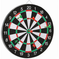 DARTSCHEIBE Bunt zweiseitig mit 6 Steeldarts 43 cm - Multicolor, Wellpappe/Metall (43/43cm) - Relaxdays