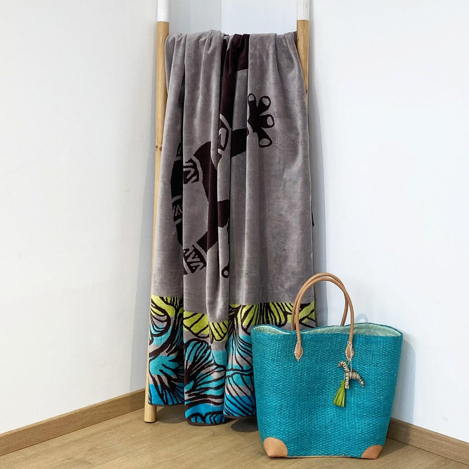 STRANDTUCH Frottee Velours Jacquard Lazare 140x180 400g/m² - Blau, Textil (140/180cm) - LE COMPTOIR DE LA PLAGE
