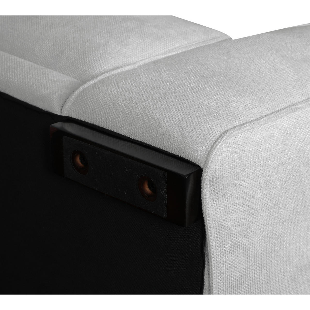 ECKSOFA Webstoff Grau - Schwarz/Grau, Holz/Textil (105/305cm) - Furnhouse