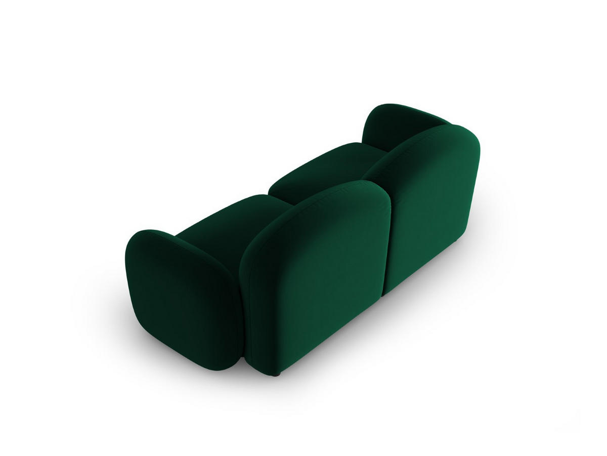 SOFA Blair aus Samt flaschengrün 2 Sitzplätze - Dunkelgrün, Textil (87/80/194cm) - Micadoni