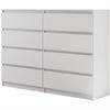 KOMMODE Lemon 140 cm mit acht Schubladen weiß matt - Weiß, Holzwerkstoff (140/101.5/39cm) - Beautysofa