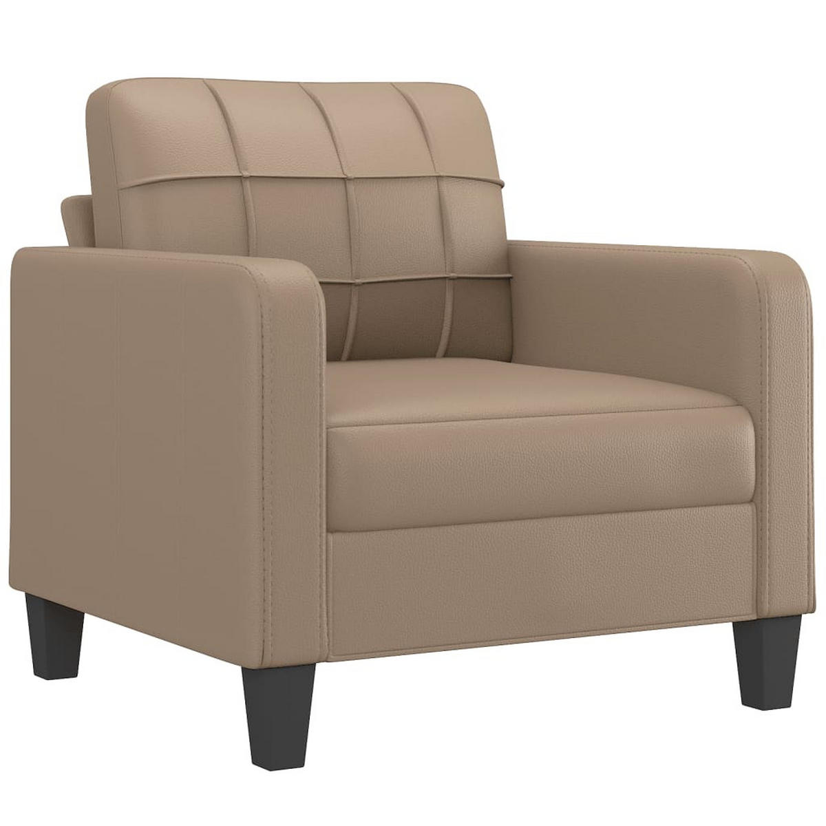 SOFAGARNITUR 4-TLG. Mit Kissen Cappuccino-Braun Kunstleder - Braun, Leder (50/41/60cm) - vidaXL