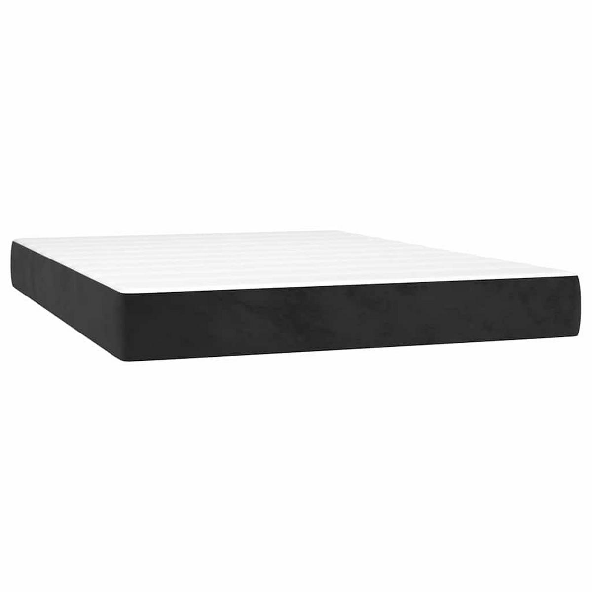 BOXSPRINGBETT 140/200 Cm Schwarz Samt - Schwarz, Textil (140/203cm) - vidaXL