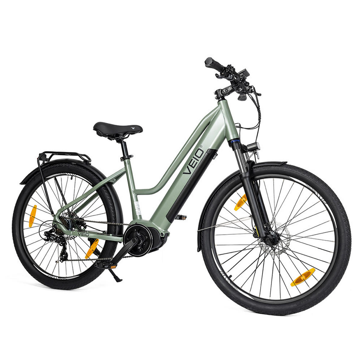 E-BIKE VEIO Yay ST – Mittelantrieb E-Bike mit 70 Nm, 150 km Reichweite, 27,5" Reifen, 7-Gang Shimano, Hydraulikfederung & Scheibenbremsen - Grün, Metall (80cm)