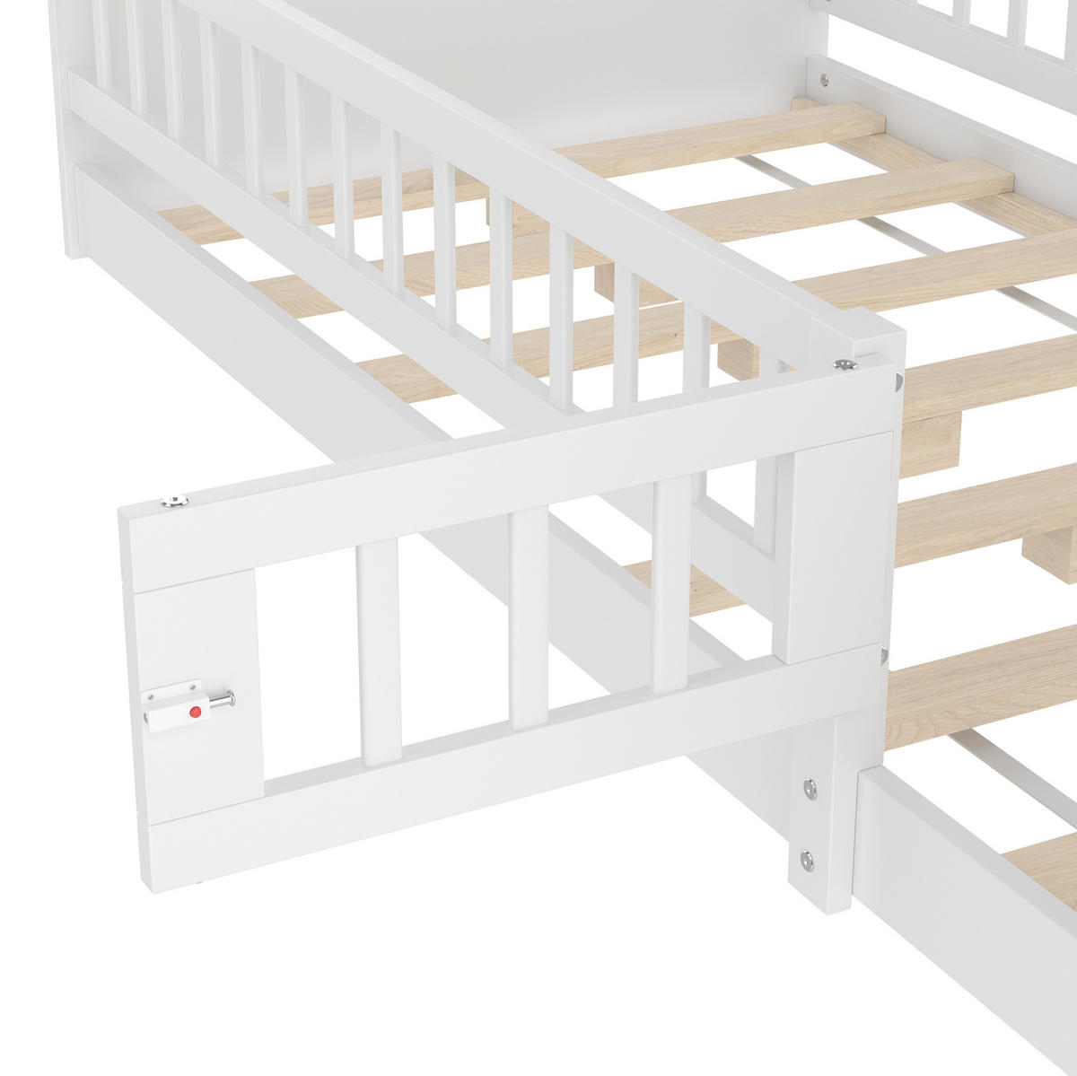 KINDERBETT 90/200 cm Weiß aus Kiefernholz und MDF mit offenem Stauraum - Weiß, Holz (90/200cm) - OKMYHOME