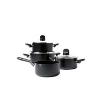 TOPF-SET Memphis 7er Set - Schwarz, Metall - GreenPan
