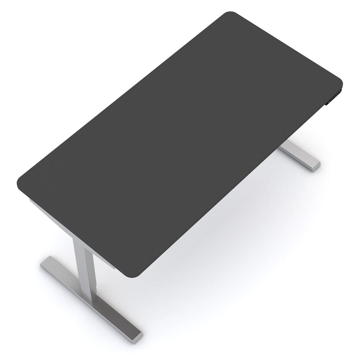 SCHREIBTISCH Elektrisch höhenverstellbarer Schreibtisch Y-Line Curved Anthrazit Weißaluminium 140/70/62-127cm - Weiß Hochglanz/Anthrazit, Holzwerkstoff/Metall (70/140/127cm) - ASSMANN