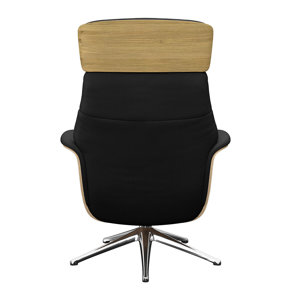 RELAXSESSEL - Echtleder - Chromfarben/Schwarz, Leder/Metall (83/112/83cm) - home24